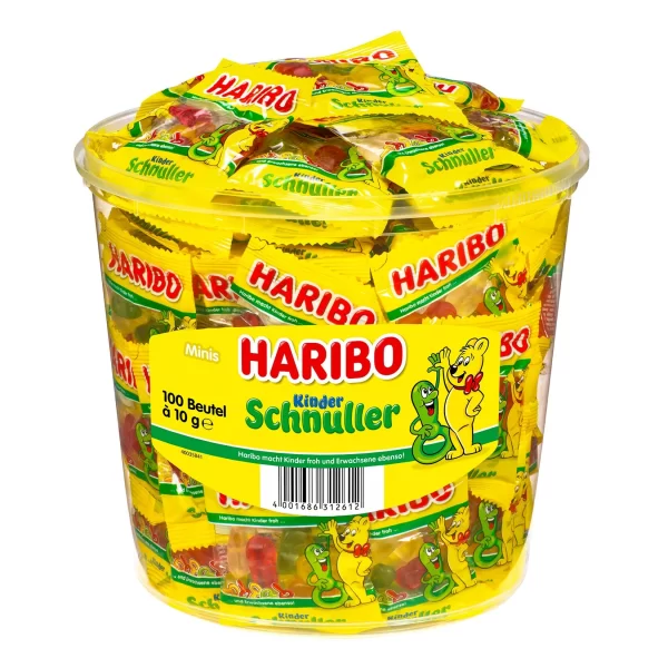 Haribo Kinder Schnuller Minis – 100 Stück Im Eimer, 1kg 1