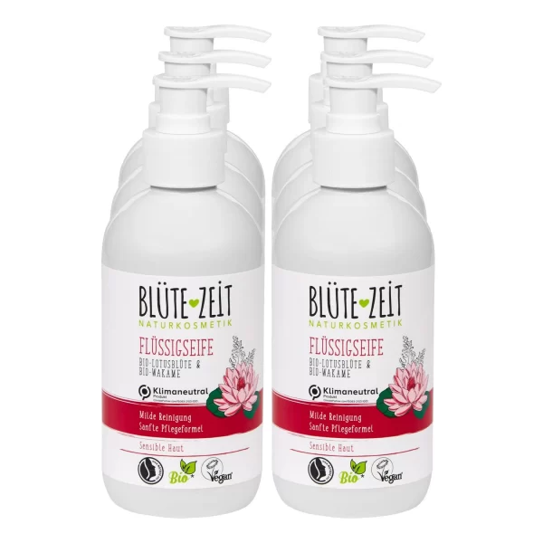 Blütezeit BLÜTE-ZEIT Flüssigseife Bio Lotusblüte & Wakame 300 Ml, 6er Pack 1
