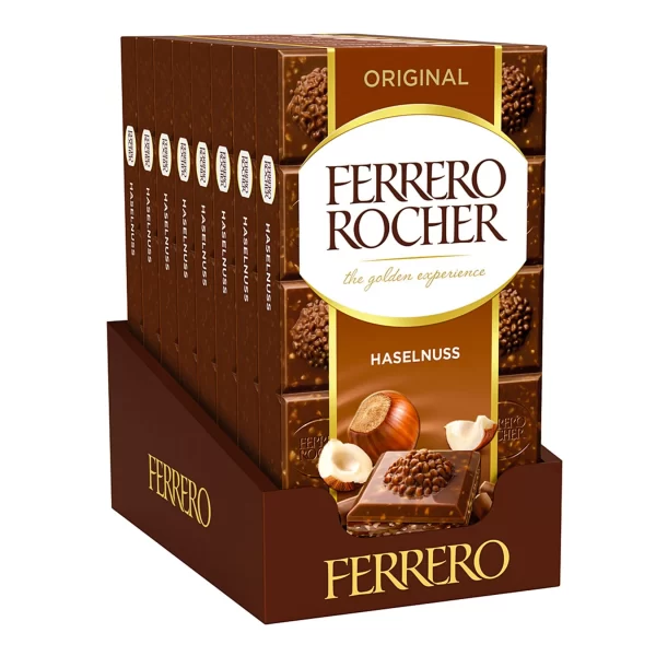 Ferrero Rocher Tafelschokolade 90 G, 8er Pack 1