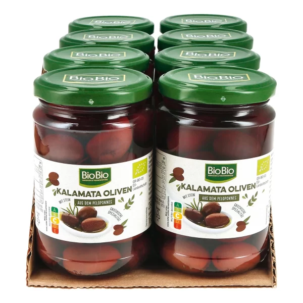 BioBio Kalamata Oliven Mit Stein 160 G, 8er Pack 1