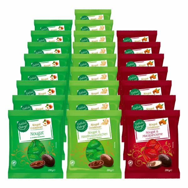 Fröhliche Osterzeit Nougat Creationen 200 G, Verschiedene Sorten, 24er Pack 1
