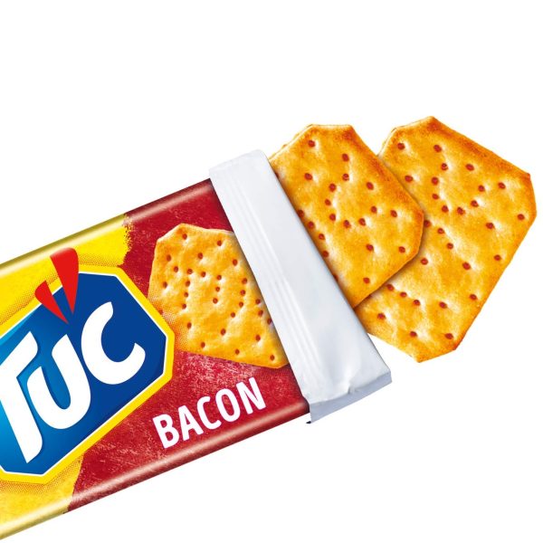 TUC Bacon 1 x 100g I Salzgebäck Einzelpackung I Knabbergebäck mit Bacon-Geschmack I Fein gesalzene Snack-Cracker 2
