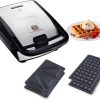Tefal SW852D Snack Collection | Sandwich | Waffelmaker | Antihaftbeschichte Platten | Spülmaschinengeeignet | 700W | 37.01x29.01x21.01cm, Schwarz/Silber 20