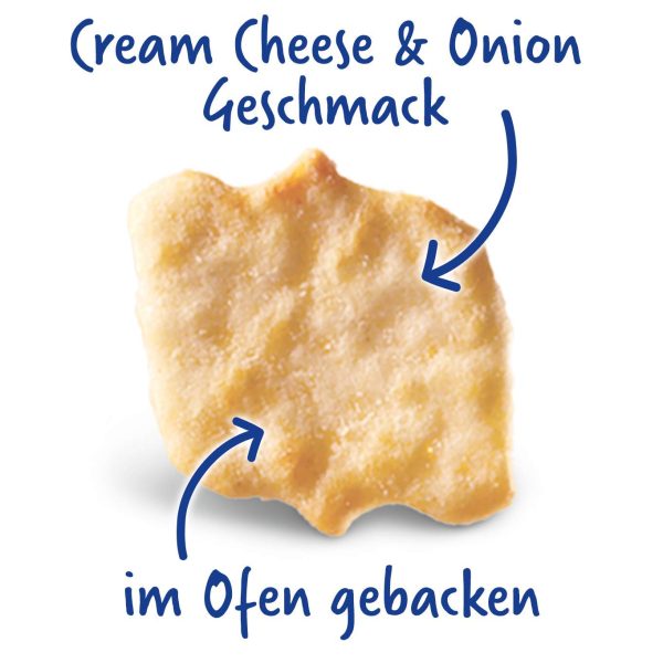 TUC Baked Bites Cream Cheese & Onion 6 x 110g I Salzgebäck Großpackung I Cracker mit Sauerrahm-Zwiebel-Geschmack I TUC Mini-Cracker 4