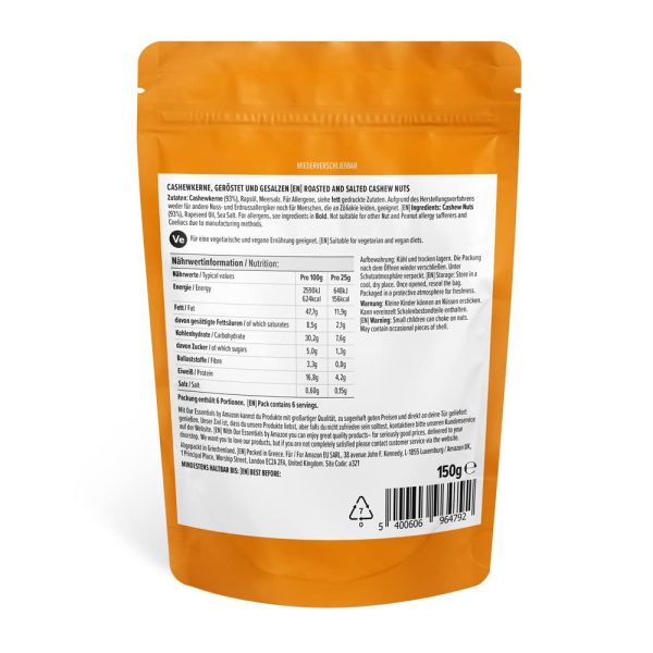by Amazon Cashewkerne geröstet & gesalzen, 150g (1er-Pack) 2