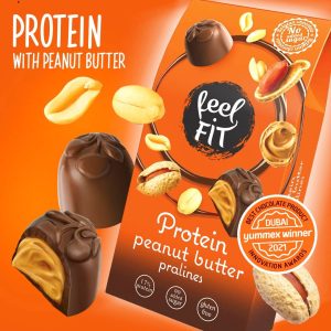 Feel FIT Protein Erdnussbutter-Pralinen in hochwertiger Milchschokolade, ohne Zuckerzusatz, 17% Eiweiß, glutenfrei 33 g (1 Packung) 12