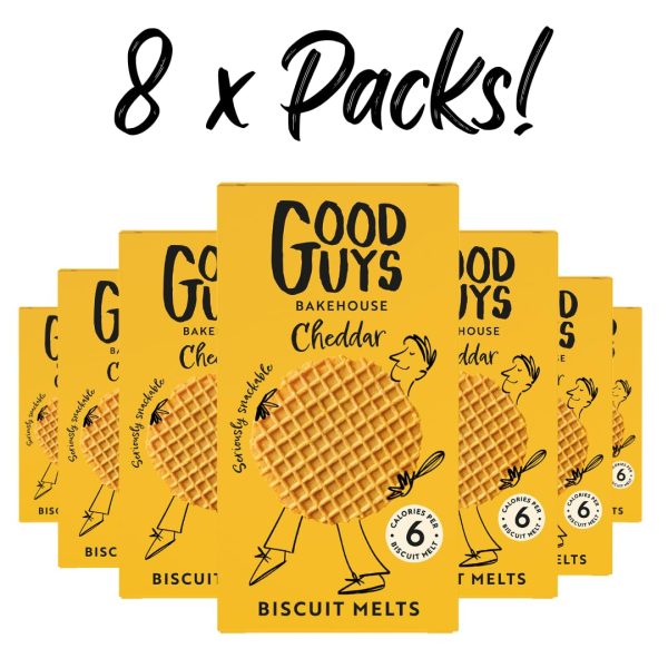 NEU! Good Guys Bakehouse cheese low calorie crispy crackers, kalorienarme snacks, proteinhaltiger, kaesiger, knuspriger Genuss 8x50g Paeckchen - 39 biscuits pro Paeckchen 2