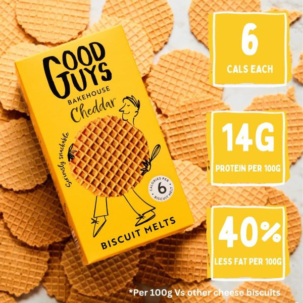NEU! Good Guys Bakehouse cheese low calorie crispy crackers, kalorienarme snacks, proteinhaltiger, kaesiger, knuspriger Genuss 8x50g Paeckchen - 39 biscuits pro Paeckchen 3