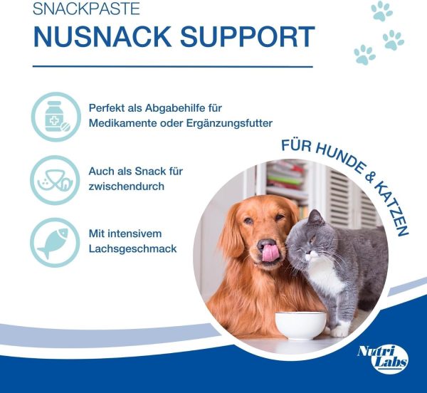 NutriLabs NuSnack® Hunde & Katzen Snacks 25 Sachets à 10 g - Abgabehilfe-Snack für Hunde & Katzen - Leckerli mit Lachsgeschmack - Leckereien für Katzen & Hunde für Medikamente etc. 2