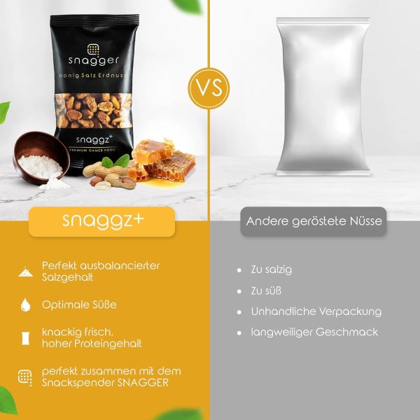 100g Süß-salzig geröstete Honig Erdnüsse by SNAGGER - Gamer Snack HonigSalzErdnuss mit Gerösteten und Gesalzenen Erdnüssen/Nüsse Erdnüsse Gesalzen, Erdnüsse Geröstet und Gesalzen/snaggz+ 2