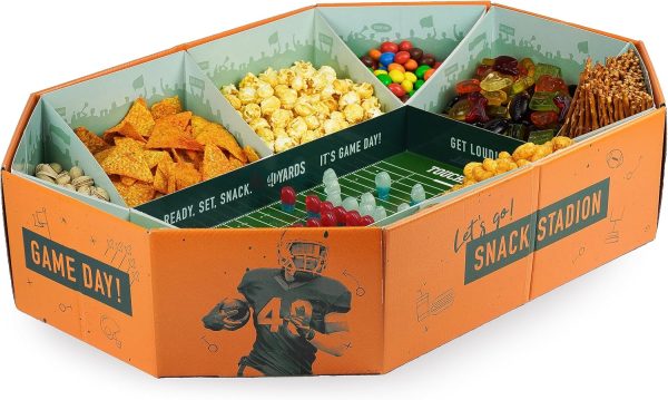 40YARDS American Football Snack Stadium – Großes XXL Snack Stadion (61 x 43 cm): Super Snackstadion als Deko für Football Bowl Party oder als Geschenk (wiederverwendbar) 1