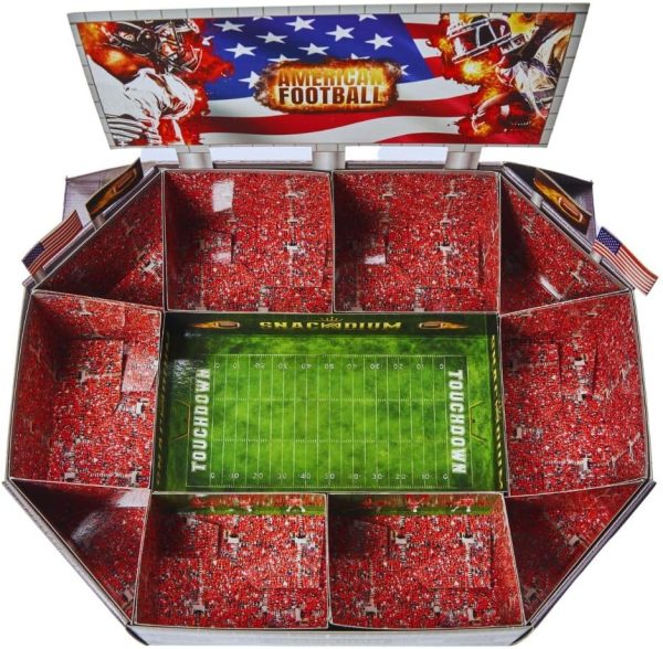 SNACKADIUM PRO - XXL SNACKSTADION für American Football Fans, AUFGEBAUT - Ready für Dein Gameday,Geschenk zum Super Bowl, Geburtstag, Snackstadium passend zur NFL (Teamfarbe Rot) 3