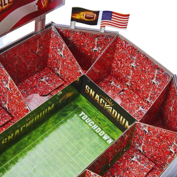 SNACKADIUM PRO - XXL SNACKSTADION für American Football Fans, AUFGEBAUT - Ready für Dein Gameday,Geschenk zum Super Bowl, Geburtstag, Snackstadium passend zur NFL (Teamfarbe Rot) 7