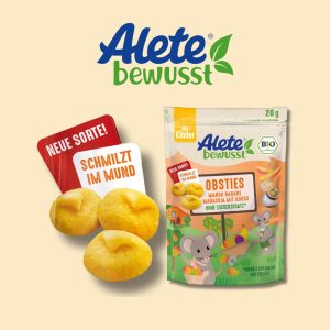 Alete bewusst Obsties Mango Banane Maracuja mit Kokos, ab 3 Jahren, gefriergetrocknete Bio-Fruchtchips, Früchte-Snack für Kinder, verzehrfertig im verschließbaren Beutel, 1 x 20 g 8